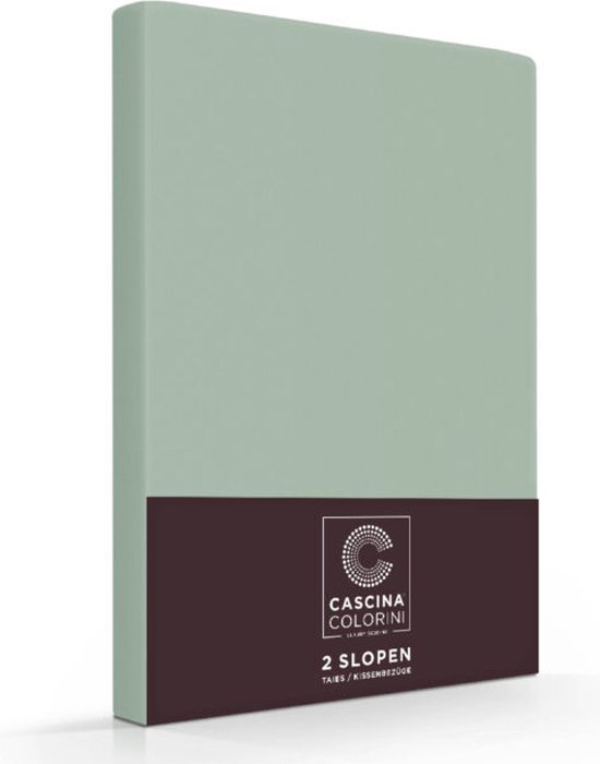 Premium Egyptisch percale katoen oxford rand kussenslopen groen - 60x70 - set van 2 - meest luxe katoensoort - hogere weefdichtheid en garenfijnheid - hotelsluiting