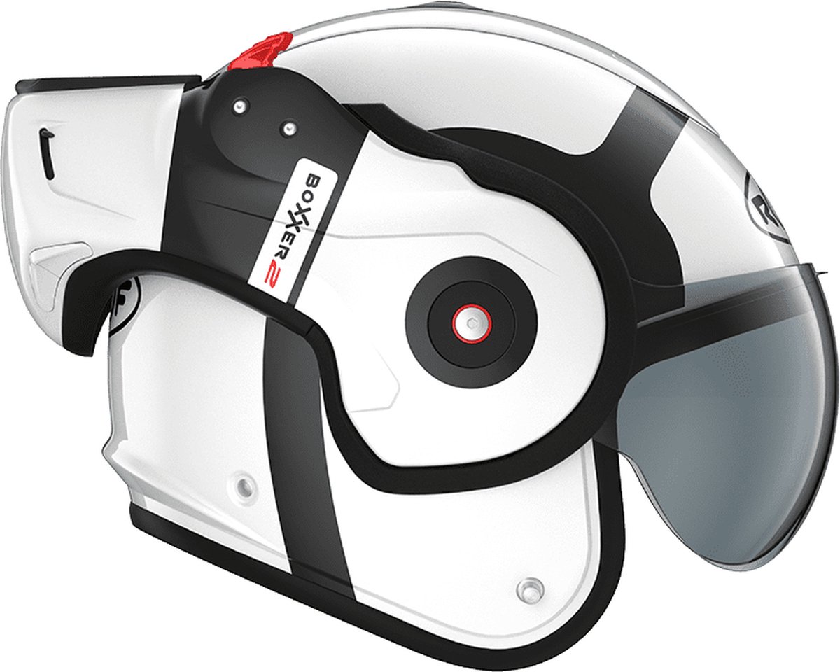 ROOF - RO9 BOXXER 2 BOND BLANC - NOIR - Maat S - Systeemhelmen - Scooter helm - Motorhelm - Zwart - ECE 22.06 goedgekeurd - Scooterhelmen mannen en vrouwen.