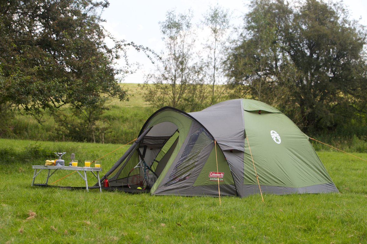 Coleman Darwin 3 Plus Koepeltent - tent 3 persoons - incl. draagtas - waterdichte tent - Groen – foto 5
