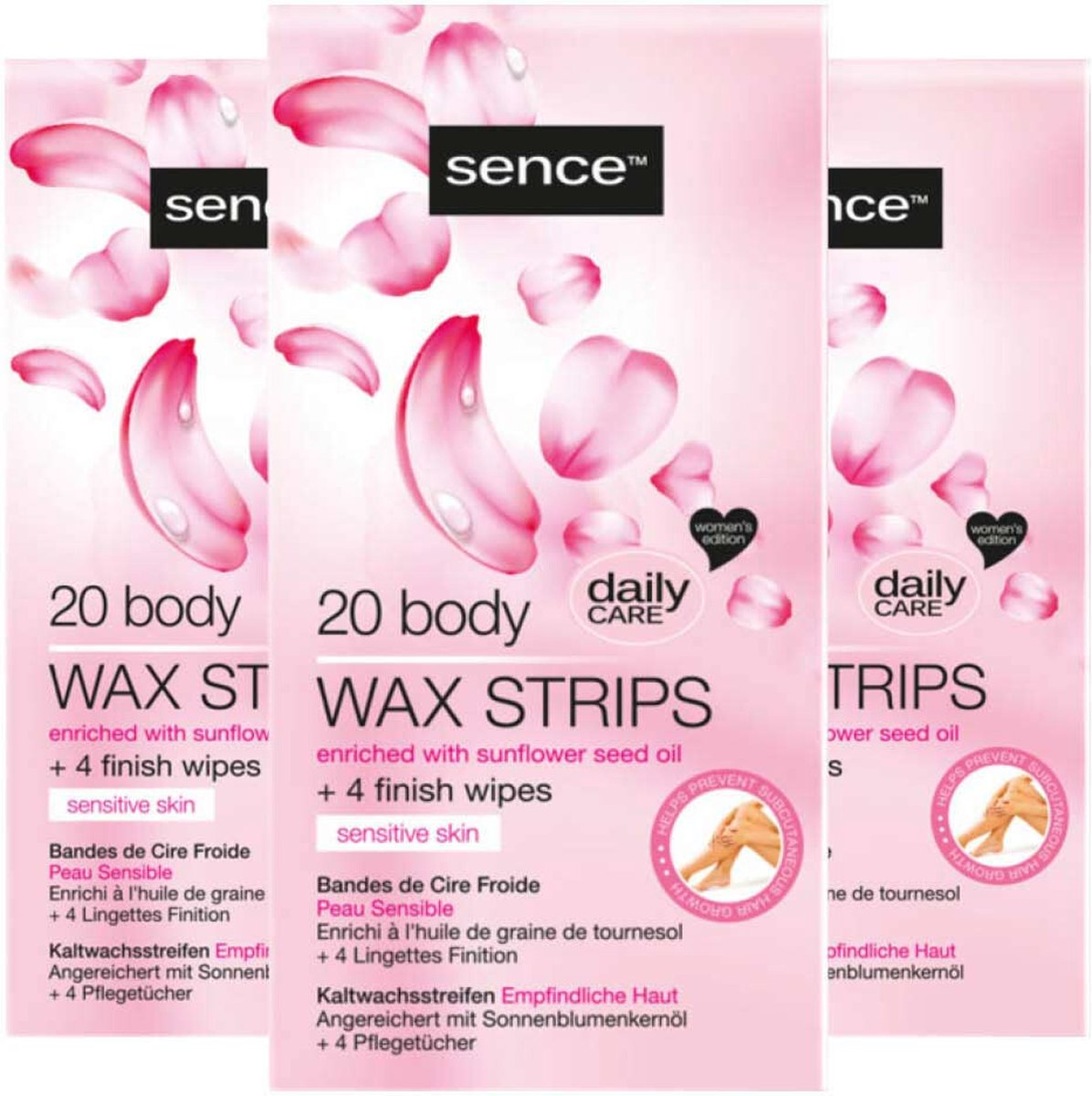 Sence Wax Strips voor het Lichaam - 3 x 20 stuks - Voordeelverpakking