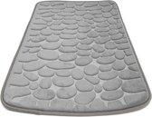 Intirilife grijze douchemat Badmat met traagschuim in steenlook - 80 x 50 cm - Voor badkamer en wasruimte
