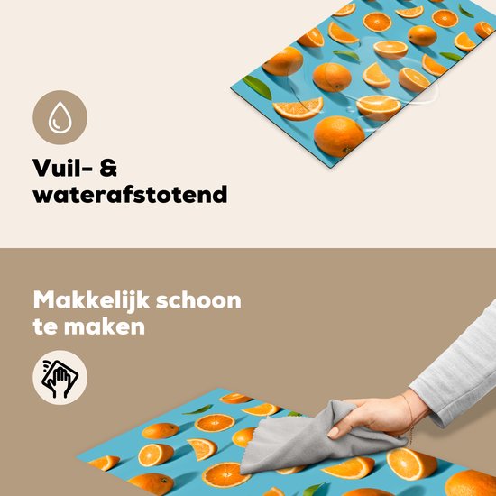 KitchenYeah® Inductie beschermer 30x52 cm - Sinaasappel - Stilleven - Fruit - Kookplaataccessoires - Afdekplaat voor kookplaat - Inductiebeschermer - Inductiemat - Inductieplaat mat
