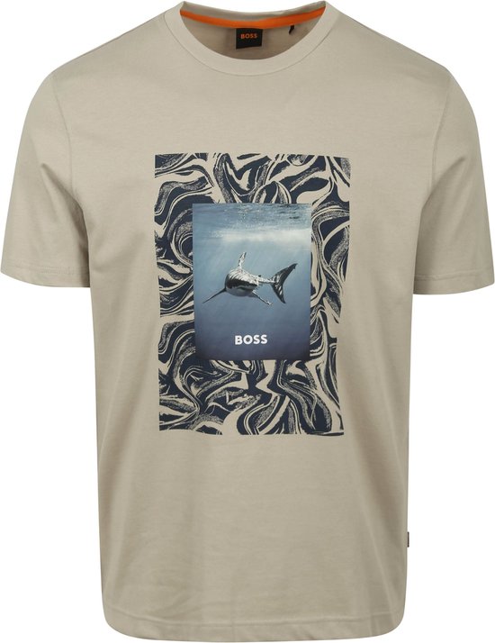 BOSS - T-shirt Tucan Beige - Heren - Maat XL - Modern-fit