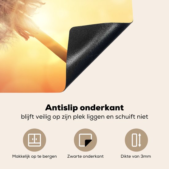 KitchenYeah® Inductie beschermer 80.2x52.2 cm - Paardenbloemen - Kookplaataccessoires - Afdekplaat voor kookplaat - Inductiebeschermer - Inductiemat - Inductieplaat mat