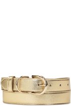 Gold smooth grain leather belt