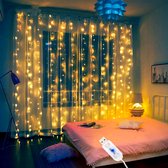 Adeltech - Led gordijn 3x3 meter - Ramadan verlichting - 300 leds - Lichtgordijn - warm wit - kerstmis - feestdagen - USB - Binnenverlichting - trouwfeest verlichting