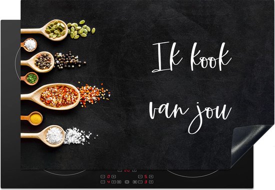 KitchenYeah® Inductie beschermer 77x51 cm - Ik kook van jou - Partner