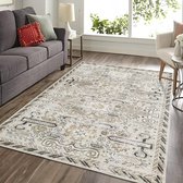 Nostalgia Tapis rectangulaire à poils courts, style oriental Vintage , lavable, antidérapant, pour salon, chambre à coucher, Multi crème, 160 x 230 cm