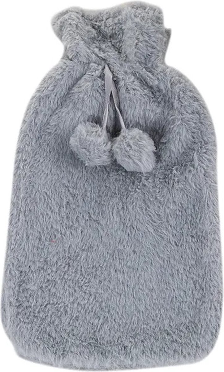 Goedkoopste Kruik met Hoes - Warmwaterkruik - Waterkruik - 2 liter - Grijs - Fur