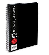 Verhaak - Planner 2024/2025 - Zwart - Week op 2 pagina's - 18 maanden - Hardcover - Spiraal - A4 (29x21cm)