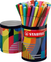 STABILO Pen 68 - Feutre Premium - ARTY - Étui rond en métal - Avec 45 couleurs différentes