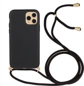 CHPN - iPhone 13 mini Case - Zwart - Met koord - Geschikt voor Apple iPhone 13 mini - Telefoonhoesje - Phonecover - iPhonecover - Phonecase -Telefoonhoes met koord