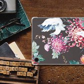 Cover Case Geschikt voor Samsung Galaxy Tab A9 Plus Hoesje Super als Cadeau voor Vriendin Bird Flowers met doorzichte zijkanten