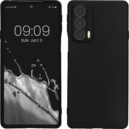 étui kwmobile pour Motorola Edge 20 - coque arrière pour smartphone - noir mat