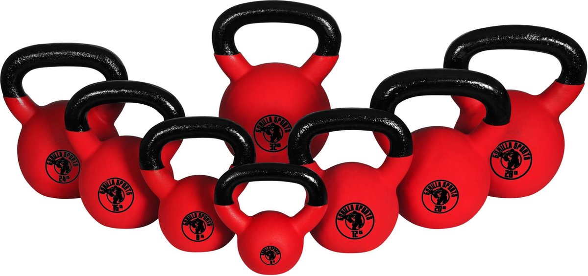 Complete set Kettlebells 144 kg Rubber Coating