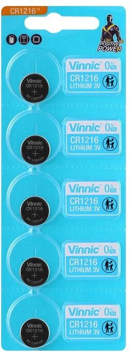 Vinnic CR1216 Lithium batterij 5 stuks