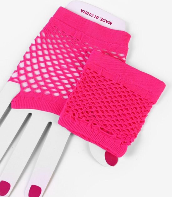 Vingerloze Nethandschoen Lang Neon Oranje | handschoenen | De Goede Keus
