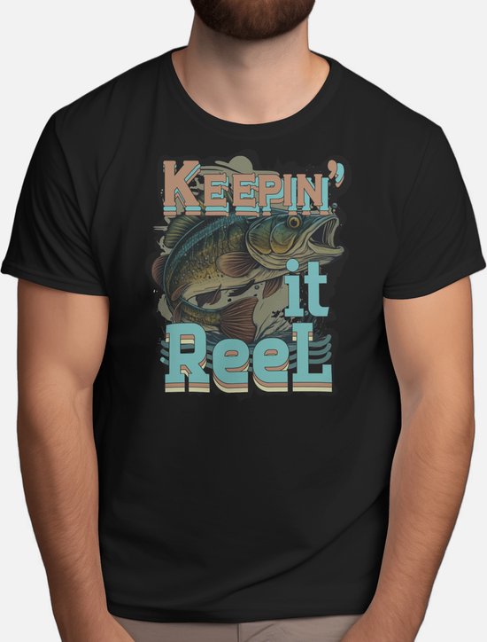 Keepin' it reel - T Shirt - Fishing - Gift - Cadeau - Angling - Fisherman - CatchOfTheDay - Vissen - Hengelsport - Visser - VangstVanDeDag - Vliegvissen