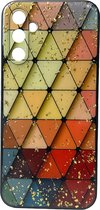 Silicone Hoesje Print - Backcover - Geschikt voor Samsung Galaxy A34 5G - Marmer Triangle