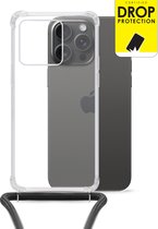 My Style Doorzichtig Telefoonhoesje geschikt voor Apple iPhone 15 Pro Max Flexibel TPU | My Style Loop Hoesje met koord | Doorzichtig Hoesje iPhone 15 Pro Max - Transparant