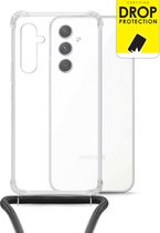 My Style Loop Doorzichtig Telefoonhoesje geschikt voor Samsung Galaxy A54 Flexibel TPU Hoesje met koord - Transparant