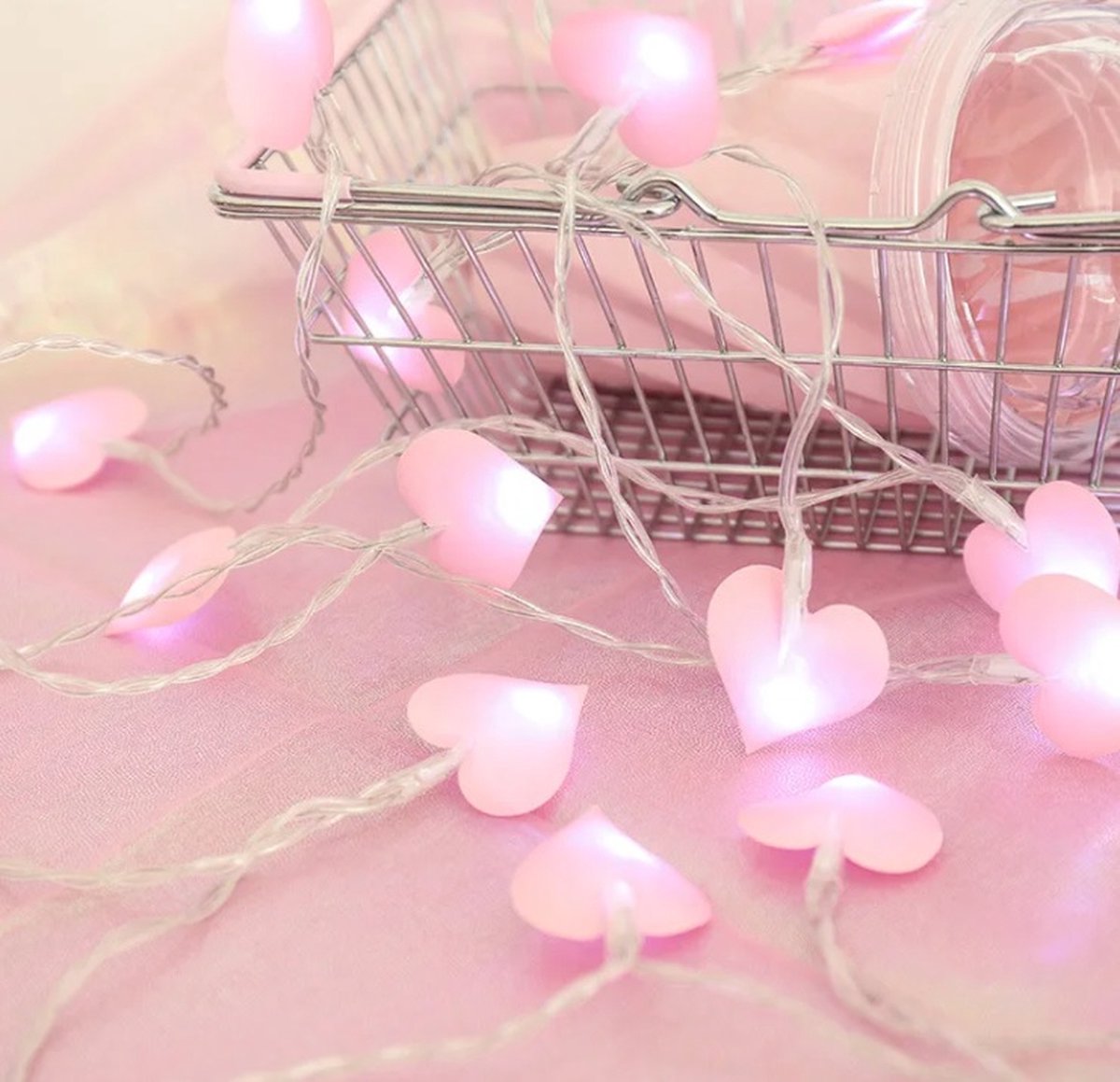 Roze LED Love String Lights – 20 Leds Sfeerverlichting voor Cadeaus & Romantische Decoratie