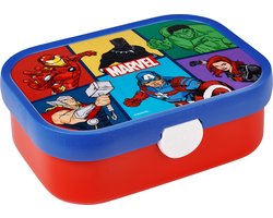 foto van Mepal lunchbox Campus – Broodtrommel met vakjes voor kinderen – Geschikt voor 4 boterhammen – Avengers