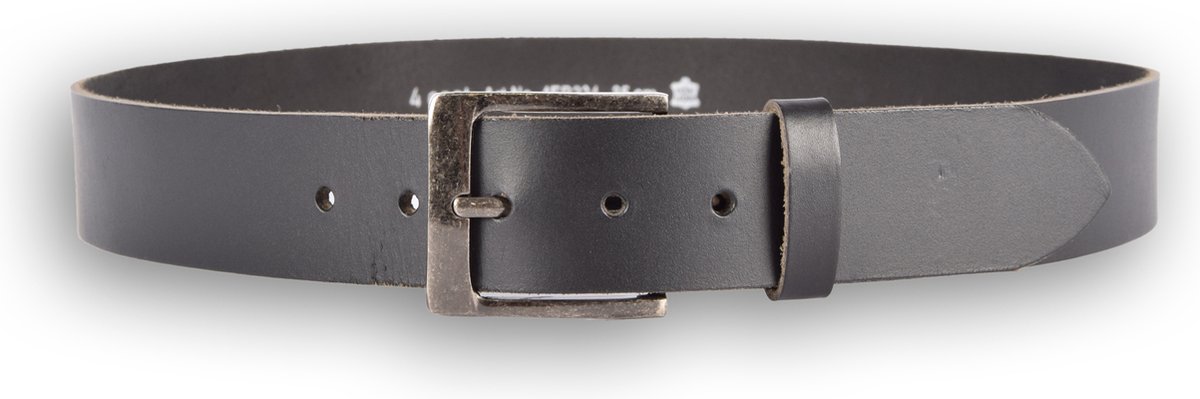 Riem echtleder Echt lederen Riem Zwarte - Verstelbaar - 85 cm Maat – Unisex 4cm Breedte Broekriem - Riemen voor mannen en vrouwen - broekriemen Leren riem