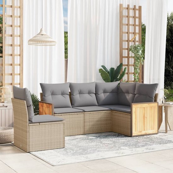 vidaXL-5-delige-Loungeset-met-kussens-poly-rattan-beige