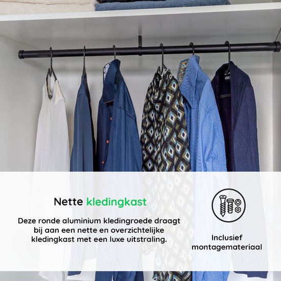 Alusfera Kledingstang, kastbuis, 2 stuks, lengte 100 cm, robuuste