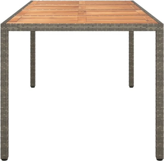 vidaXL Salontafel 45x45x40 cm poly rattan en glas grijs