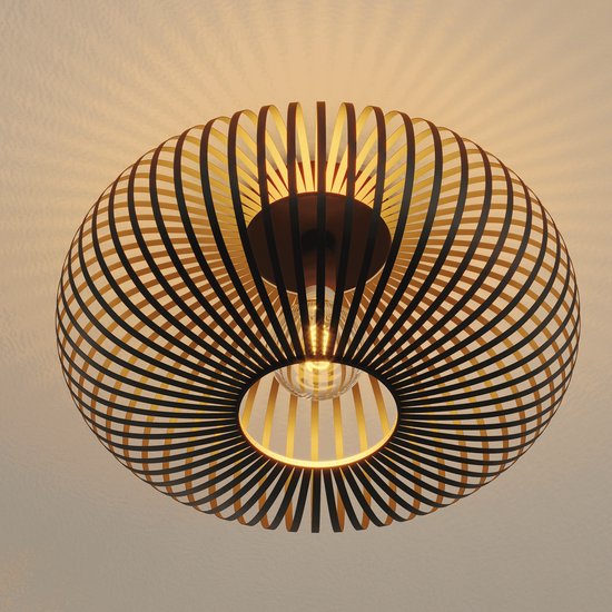 Plafondlamp industrieel Zwart - Plafonniere - E27 - ⌀ 40 cm | bol