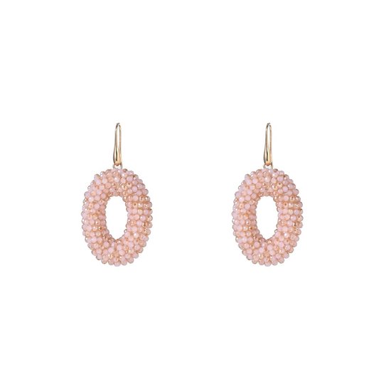 Go Dutch Label Boucles d'oreilles pendantes pleines sur perles ovales Rose
