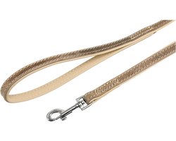 KARLIE FLAMINGO Comfort Hondenriem / Hondenlijn - Echt Leder - Grijs - S - Breedte: 14 mm - Lengte: 100 cm