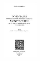 Histoire des Idées et Critique Littéraire - Inventaire des documents manuscrits des fonds Montesquieu de la Bibliothèque municipale de Bordeaux