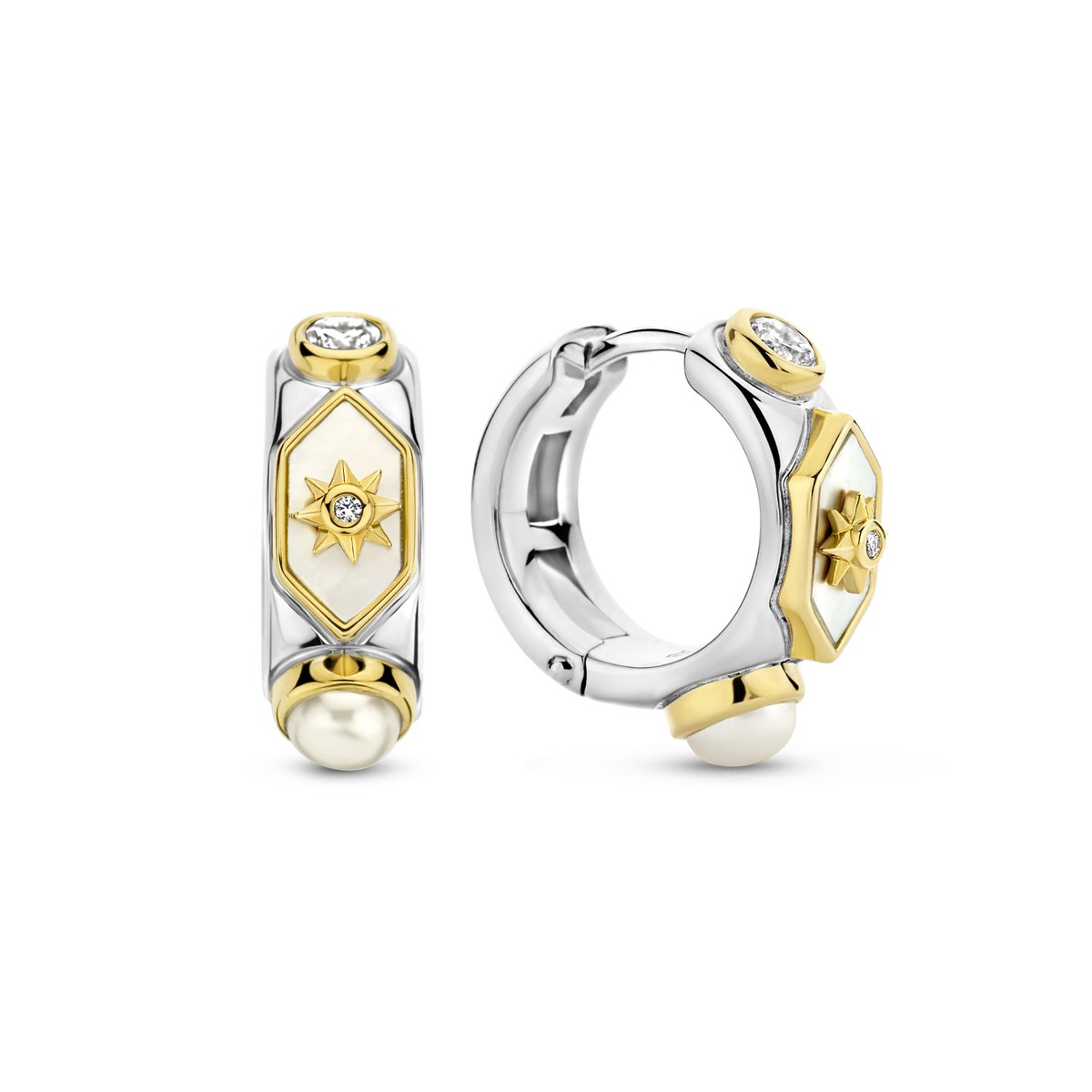 TI SENTO Dames Oorbellen - 925 zilver - Parelmoer - 7946MW