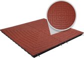 Rubberen tegels | Rood design | Per 1 m² | Dikte 4,8cm | 100x100cm | Speelplaatstegel