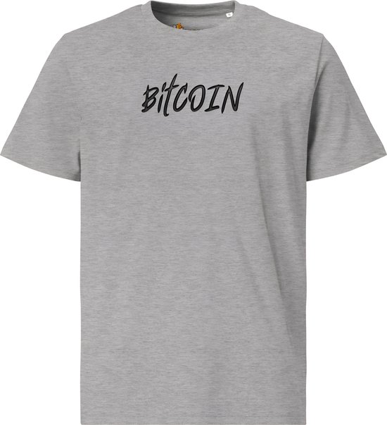 Fearless Bitcoin - Unisex - 100% Biologisch Katoen - Kleur Grijs - Maat M | Bitcoin cadeau| Crypto cadeau| Bitcoin T-shirt| Crypto T-shirt| Crypto Shirt| Bitcoin Shirt| Bitcoin Merch| Crypto Merch| Bitcoin Kleding