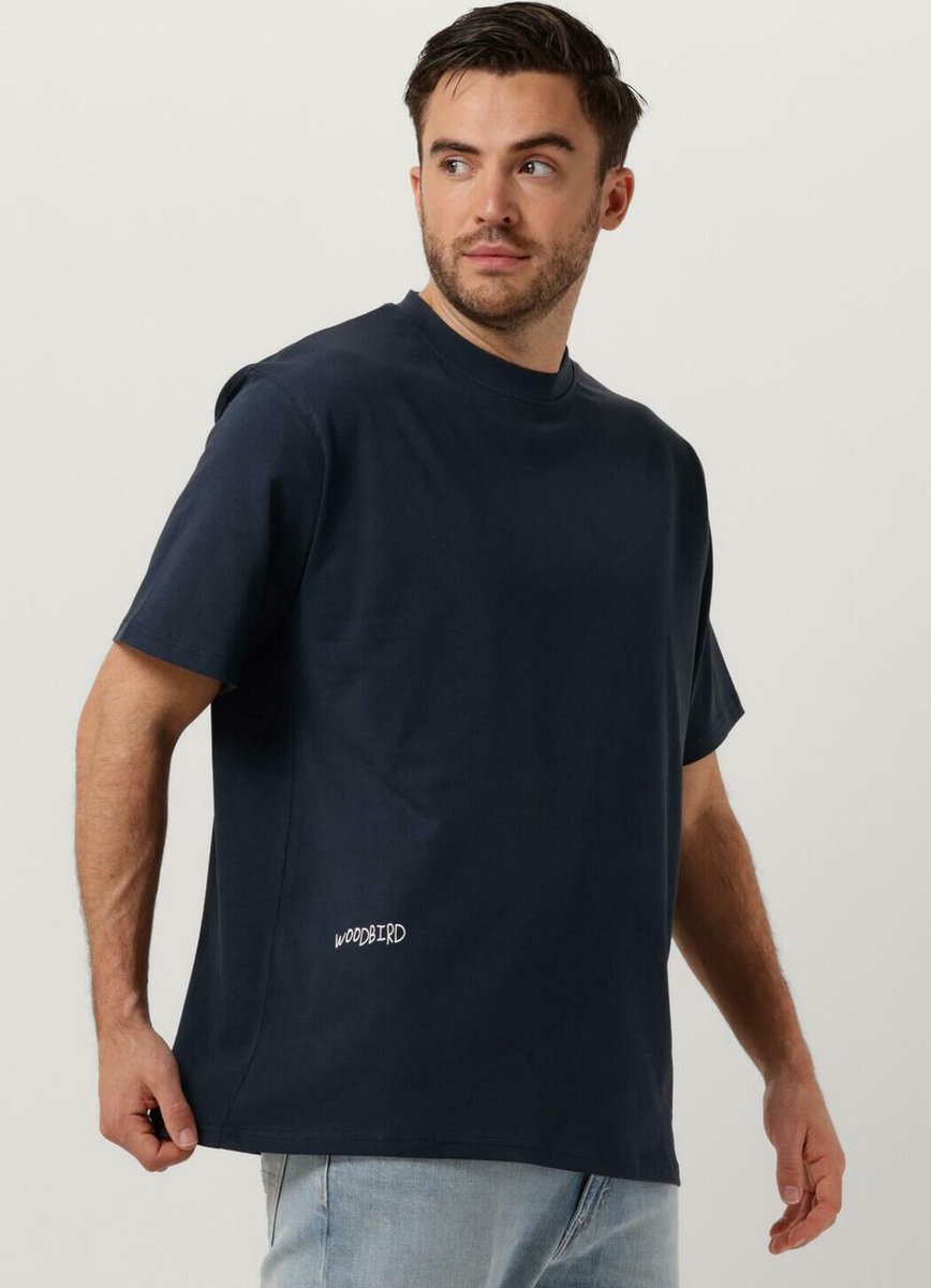 Woodbird Wbbaine Vase Tee Polo's & T-shirts Heren - Polo shirt - Donkerblauw - Maat M