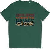 Grappig Heren en Dames T Shirt - Vintage Print Limited Edition - Groen - XXL