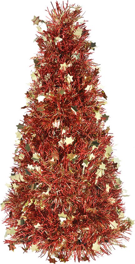 Clayre & Eef Décoration de Noël Sapin de Noël Ø 12x27 cm Couleur or Plastique