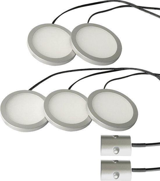 LETT® Opbouw LED Spotjes met Dubbele Deursensor - Set van 5 Lampjes - Automatische Kastverlichting