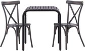 Borneo tuinmeubelset tafel, 2 stoelen zwart,donkergrijs.