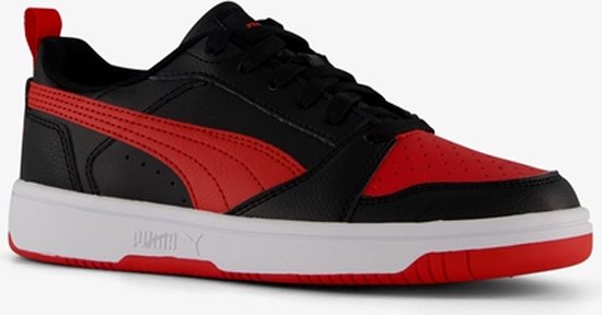 Puma Rebound V6 Low kinder sneakers zwart - Maat 39 - Uitneembare zool