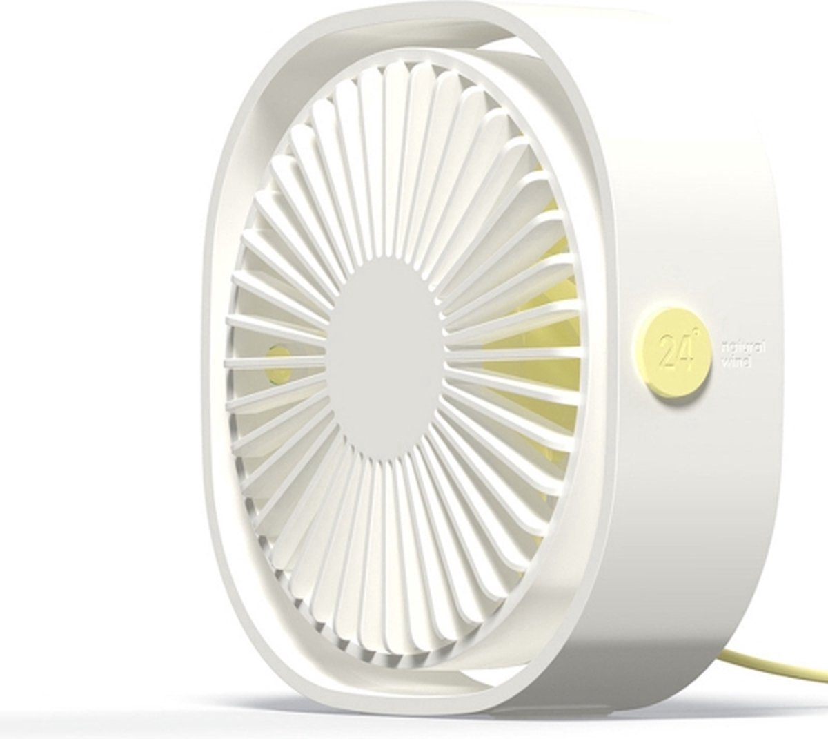 360 graden rotatie Wind 3 snelheden Mini USB Desktop Fan (wit)