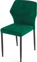 Essentials Louis stapelstoel groen - set van 4 - fluweel bekleed - brandvertragend - 49x57,5x81,5cm (LxBxH)