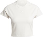 adidas Sportswear Lounge Ribbed Crop T-shirt - Dames - Wit- M