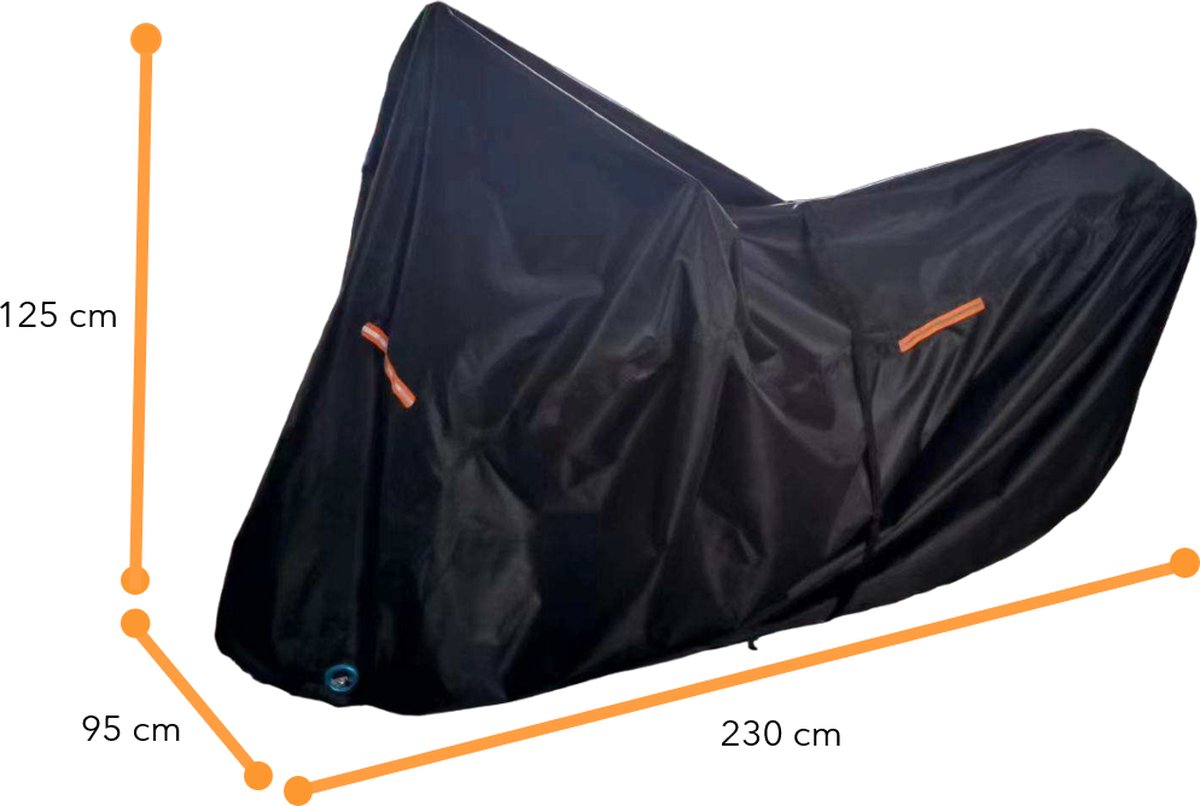 Motorhoes en Scooterhoes | Waterdichte beschermhoes voor motor of scooter | Scooter met windscherm | 230 x 95 x 125 cm – foto 6