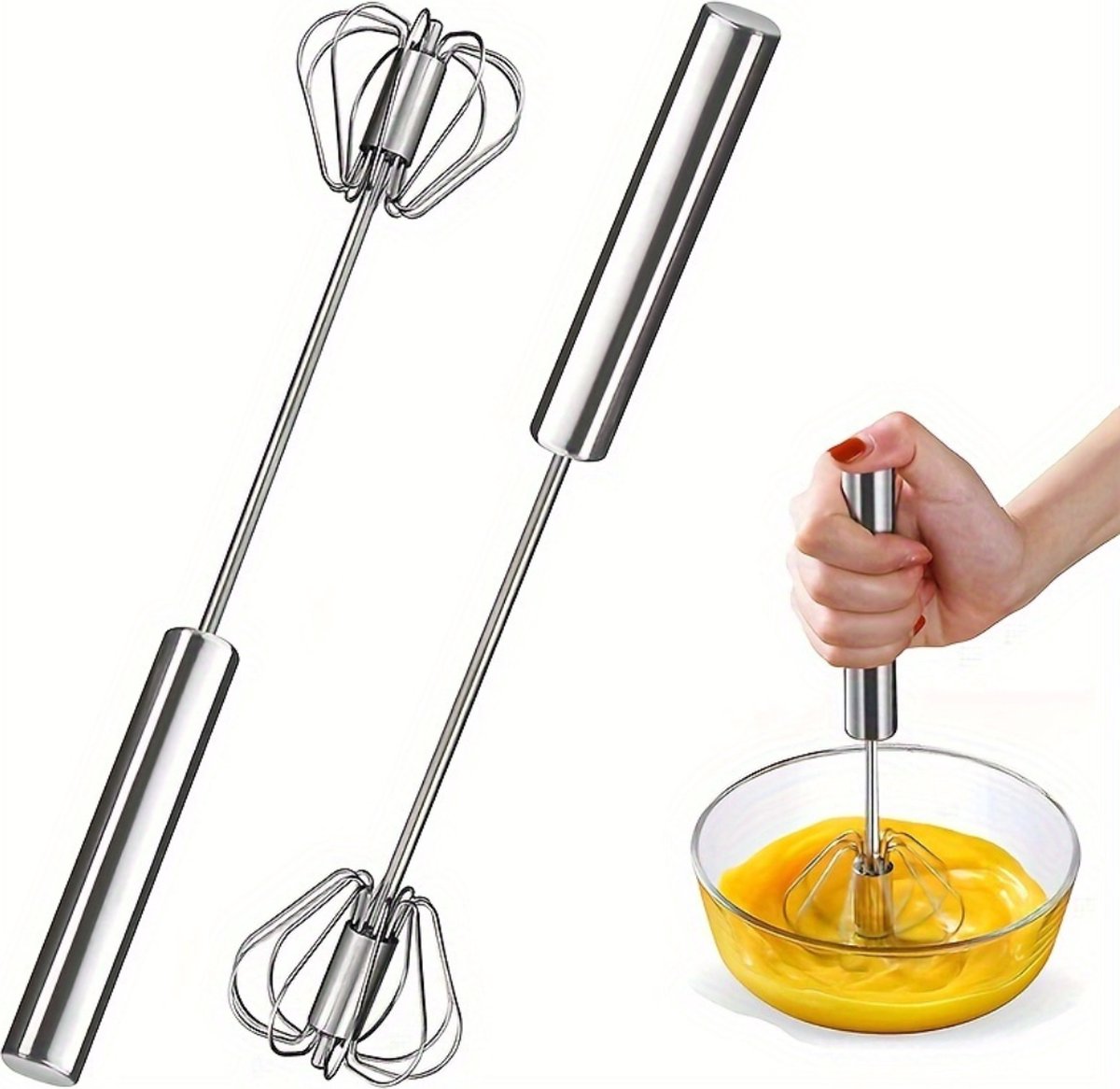 Fouet à Crème Manuel - Distributeur De Crème Fouettée En Inox - Ustensile De Cuisine Facile à Nettoyer - Pour Desserts Maison