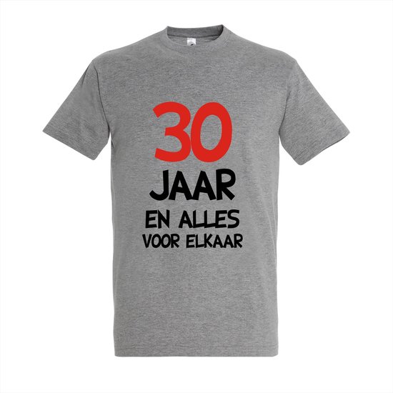 Verjaardagscadeau T-shirt "30 jaar en alles voor elkaar" - Vier in Stijl! 30 jaar verjaardag - T-shirt Grey - Maat XL